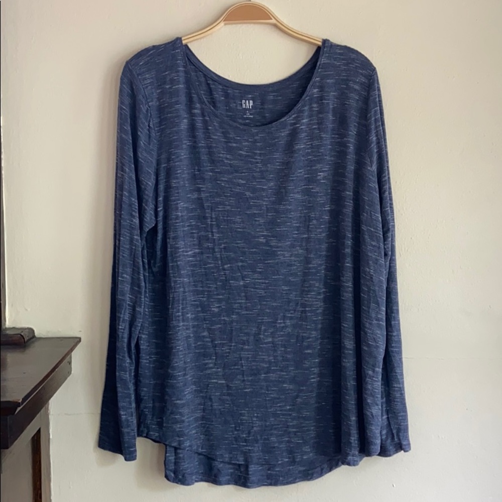 GAP Large Luxe Blue Long Sleeve Tee